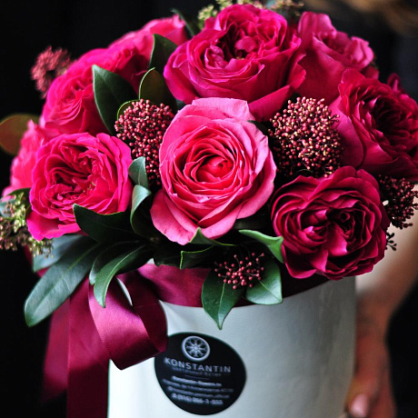Шляпная коробка с розами Дэвида Остина - Фото 1