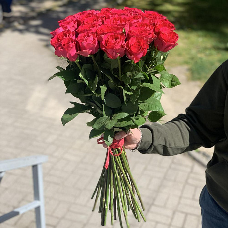 19 красная роза 60см - Фото 1