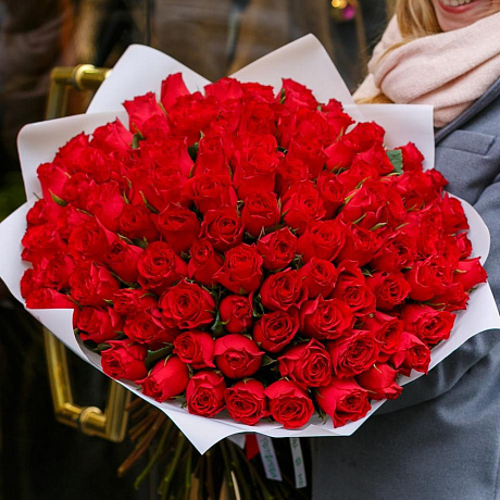 101 красная роза Кения - Фото 1