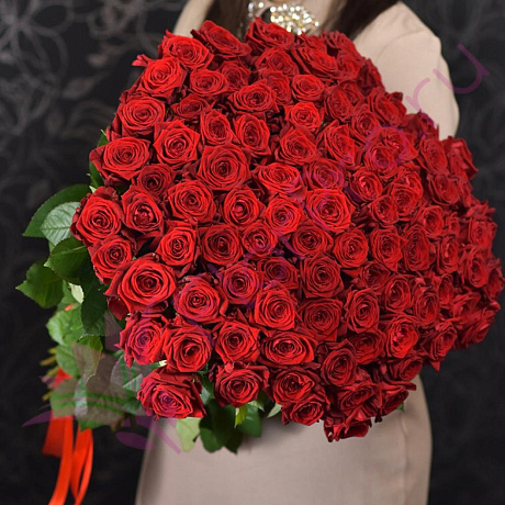 Букет из 101 красной розы 70 см - Фото 1