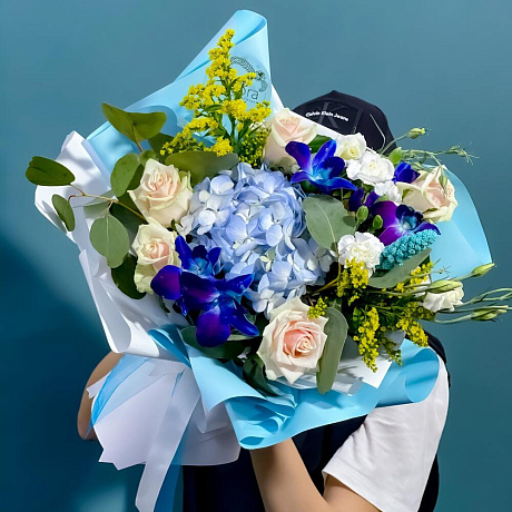 Букет цветов Синие Бабочки №164 - Фото 1