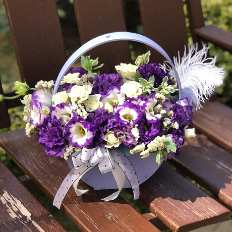 Ящик лодочка с цветами «Благородство» - Фото 1