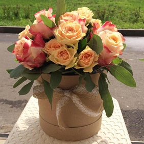 Коробка из цветов "Нежность" №167