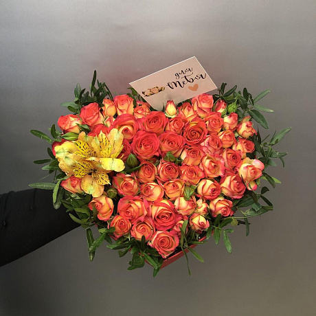 Букет из роз Сердце №164 - Фото 1