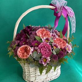 Корзинка цветов №166