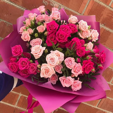 Букет кустовых  роз - Фото 1