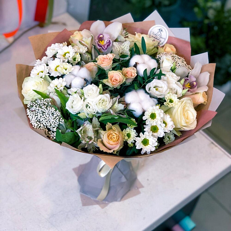 Букет цветов Крем Брюле №169 - Фото 1