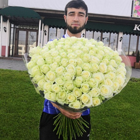 Букет классика 101 белая роза