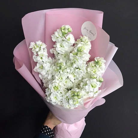 Букет комплимент из белой маттиолы - Фото 1