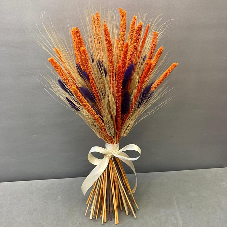 Букет из лагуруса и амаранта - Фото 1
