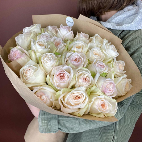 Букет пионовидных роз White O hara №2 - Фото 1