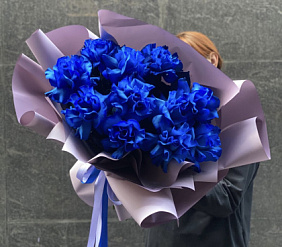 Букет 11 синих роз