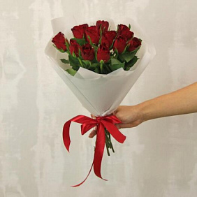 Букет роз для Мамы "11 бордовых розочек"