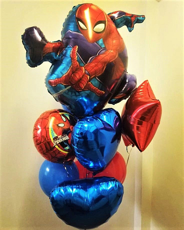 Композиция из шаров Ура,Человек-паук - Фото 1