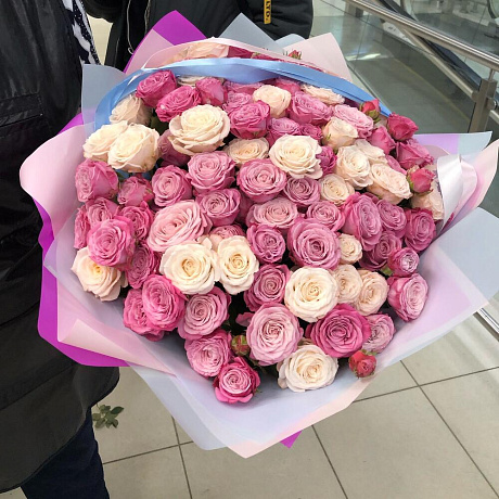 Букет из кустовых пионовидных роз №170 - Фото 1