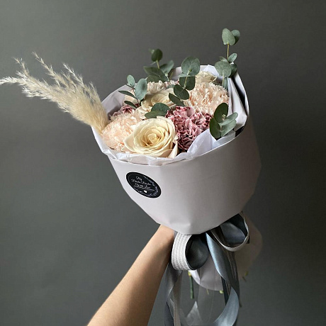 Букет «Капучино с малиной» - Фото 1