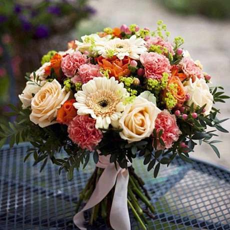 Букет цветов для бабушки Румяная заря - Фото 1