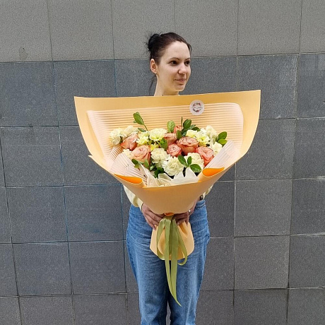 Букет цветов Крем Брюле №164 - Фото 1