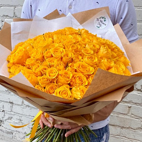 Букет 101 Желтая Роза №173