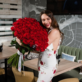 Букет из 101 красной Розы (70 см) 