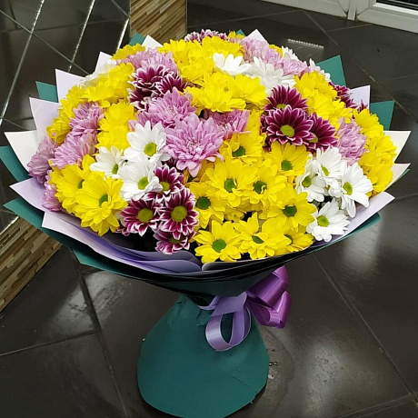 Букет с хризантемами №305 - Фото 1