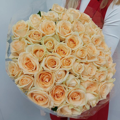 Букет из 51 кремовой розы 60 см - Фото 1