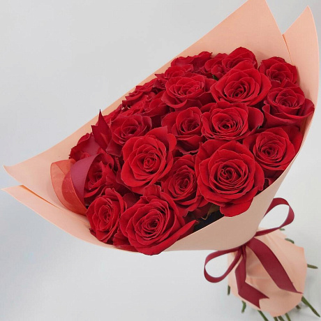 25 красных эквадорских роз в фоамиране - Фото 1