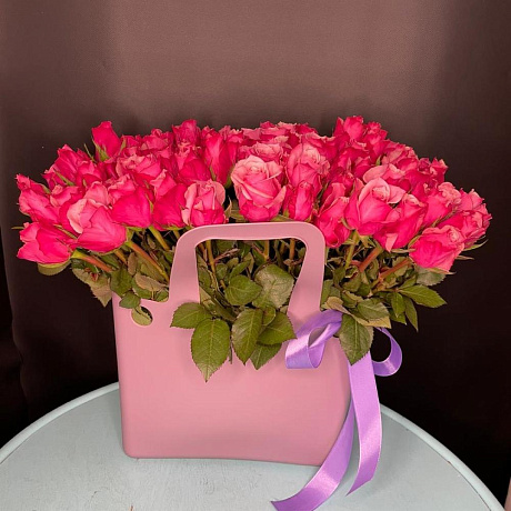 Розы в сумке ваза №160 - Фото 1