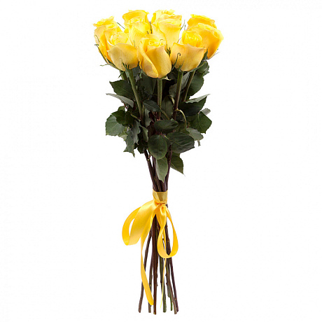 Букет из 7 желтых роз под ленту - Фото 1