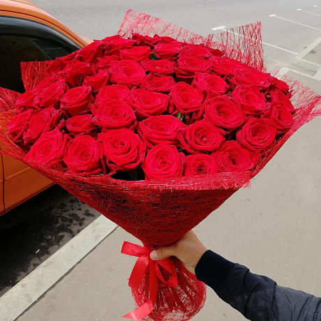 Букет из 51 Красных роз №162 - Фото 1