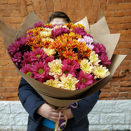 Букет из хризантем Осенний вихрь - Фото 1