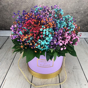 Коробка лиловая Воздушная с цветами