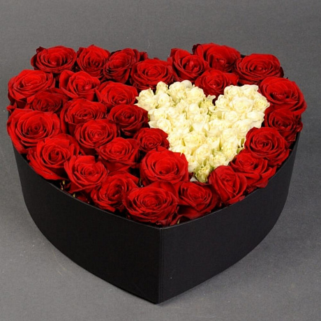 Цветы в коробке сердце ️ - Фото 1