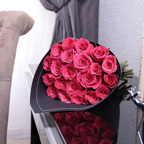 21 розовая роза Cherry O! Kenya BLVCK - Фото 1