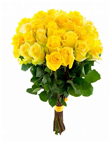 Букет 21 желтая роза 40см