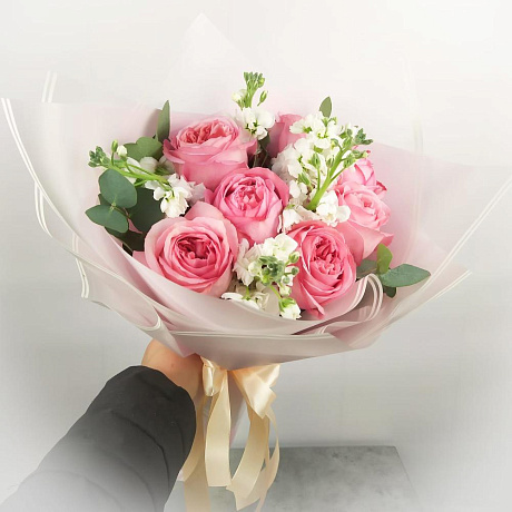 Букет с пионовидными розами №162 - Фото 1