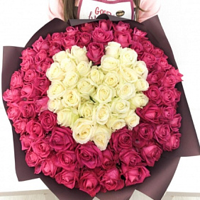 101 роза сердце №160