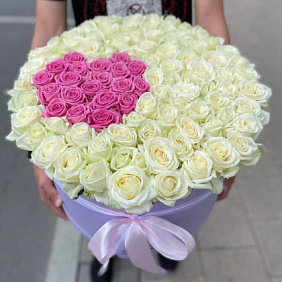 Коробка сердце в розах