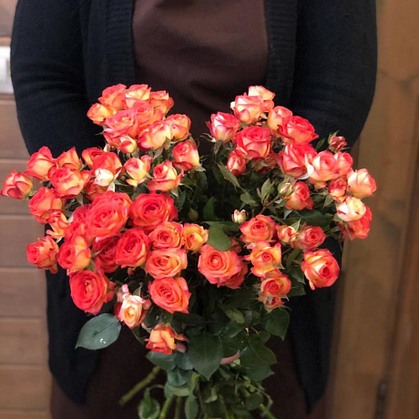 Букет из кустовых роз Оранжевое солнце - Фото 1