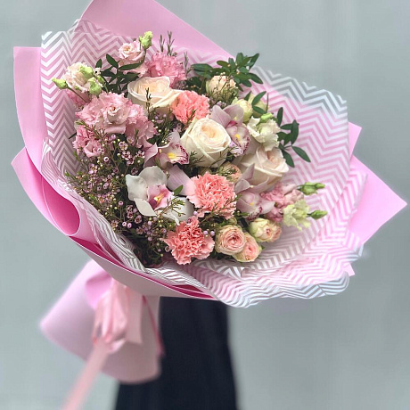 Букет цветов со вкусом L розовый - Фото 1