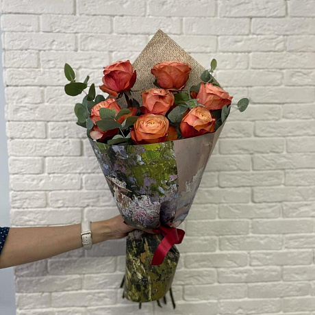 Монобукет из роз №170 - Фото 1