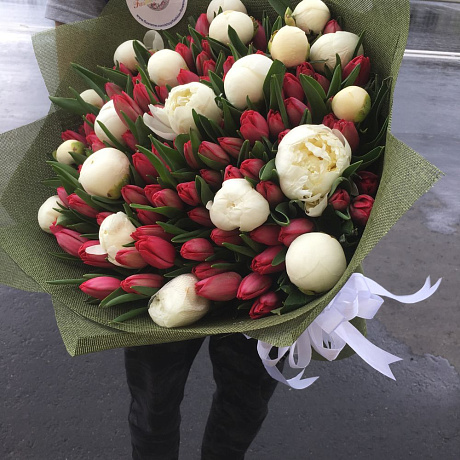 Букет с тюльпанами Девица- Красавица - Фото 1