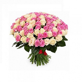 51 разноцветная роза под ленту