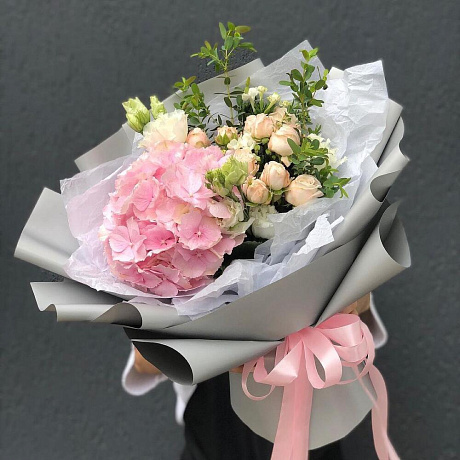 Сборный букет с гортензией №165 - Фото 1