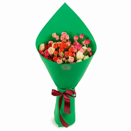 Букет 9 кустовых роз в фоамиране - Фото 1