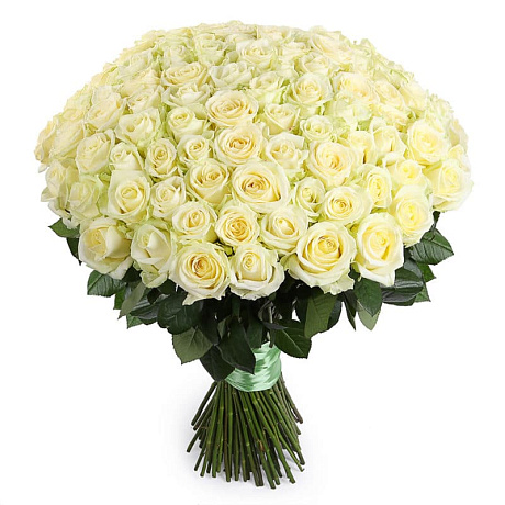 101 белая роза 40 см №161 - Фото 1