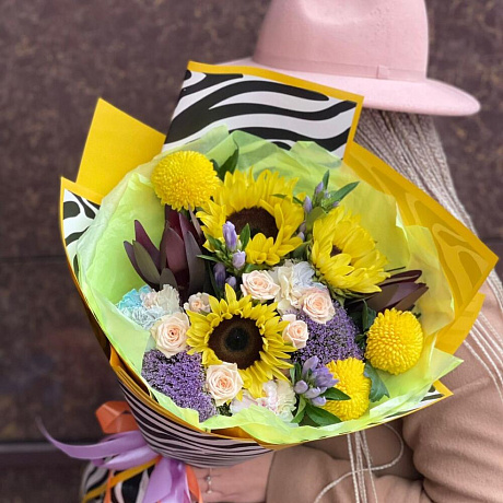 Букет цветов Лучики солнца №168 - Фото 1