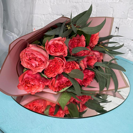 Букет из 11 пионовидных роз №160 - Фото 1
