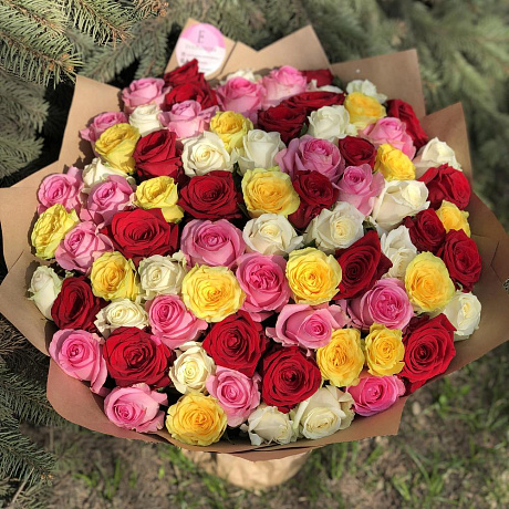 Микс ярких роз - Фото 1