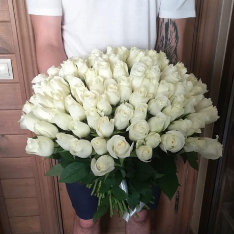 Букет цветов Белая полоса - Фото 1